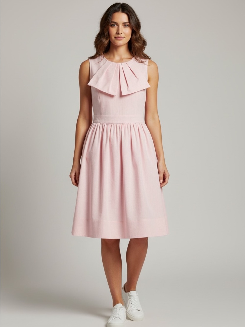 Ted Baker London Pink Pleated Collar Knee-Length Dress